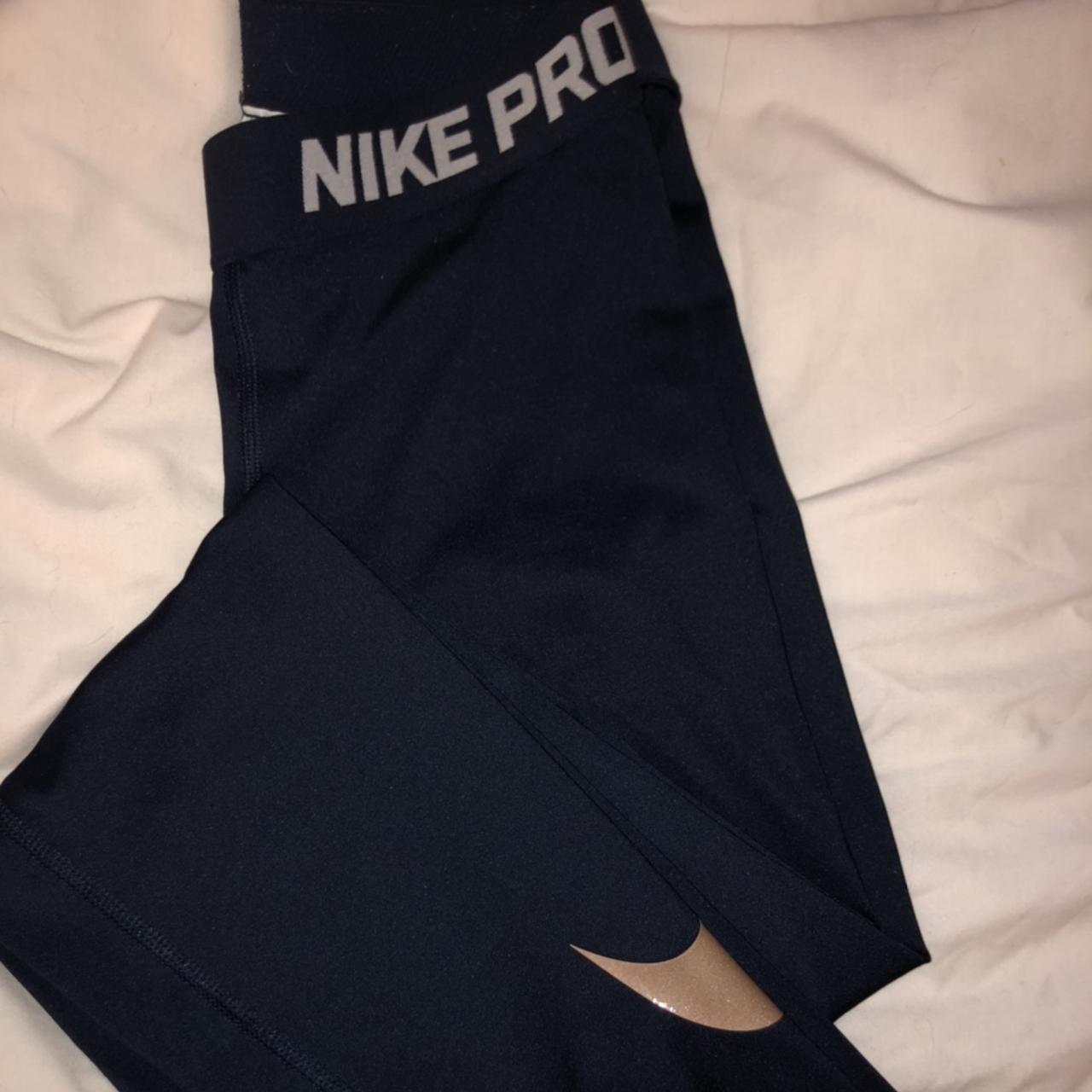 Nike Pro gym leggings in blue size small £15 in good - Depop