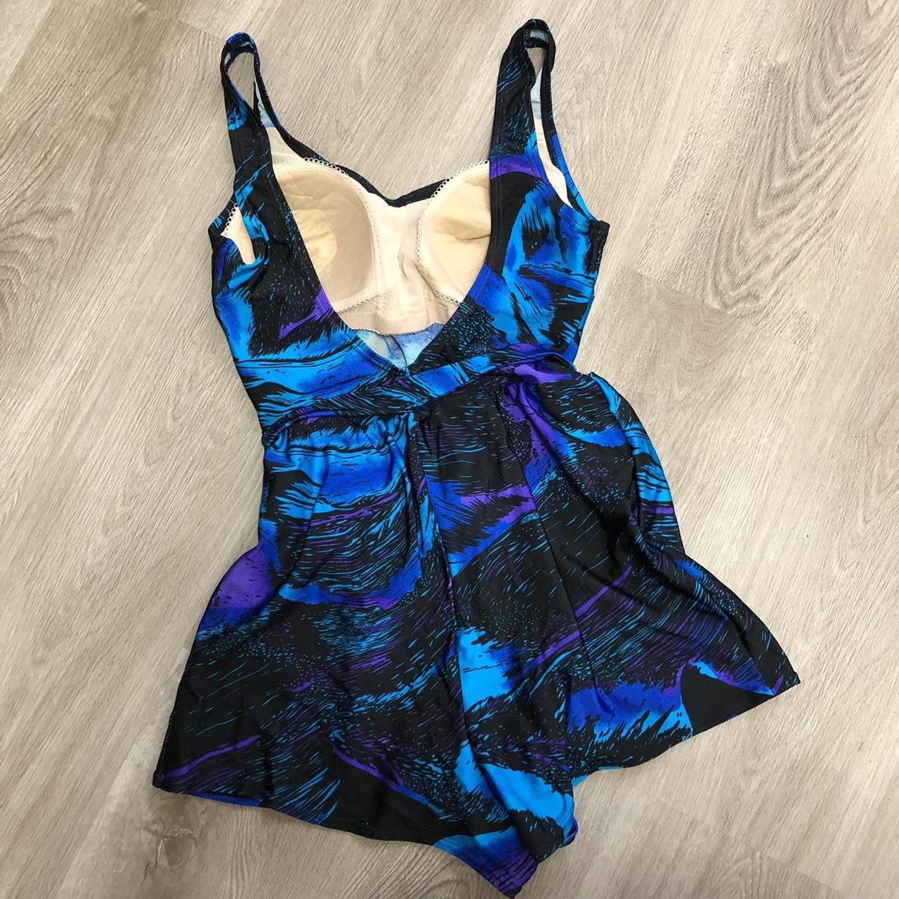 Blair Women's Blue and Black Swimsuitonepiece Depop
