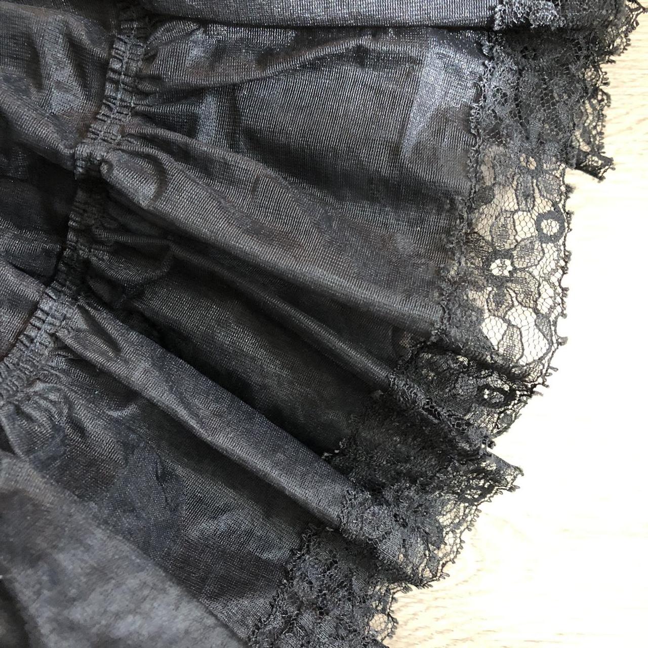 Vintage black lace petticoat crinoline with super... - Depop