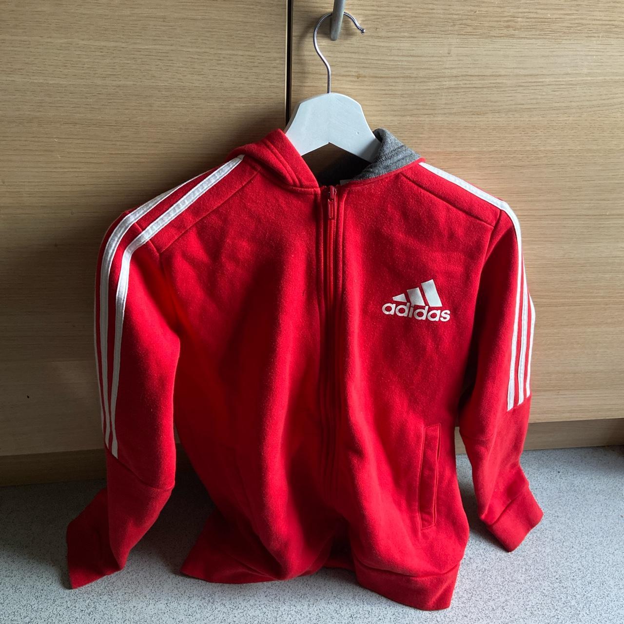 Adidas Men's Red Hoodie Depop