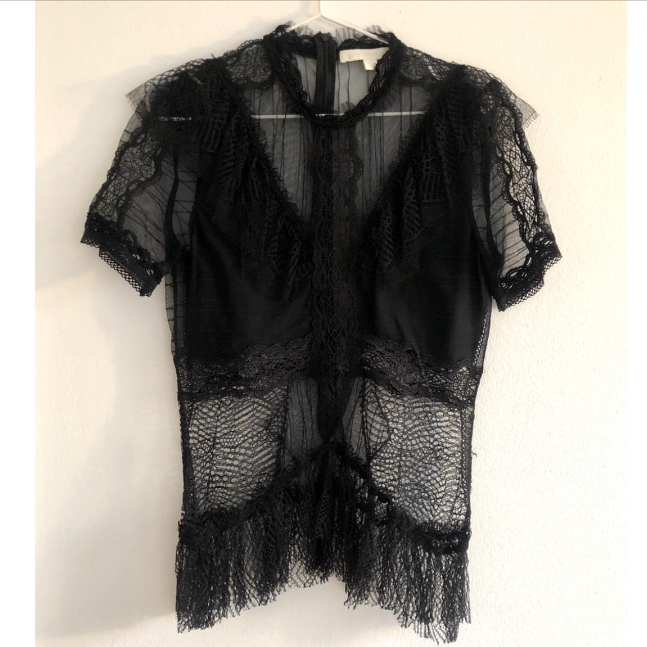 Jonathan Simkhai black lace top in size S. Also... - Depop