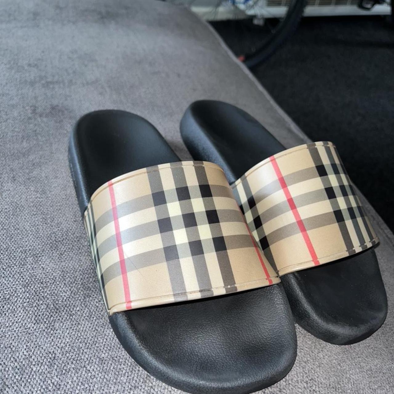 More pictures of the Burberry pool slides wore less Depop