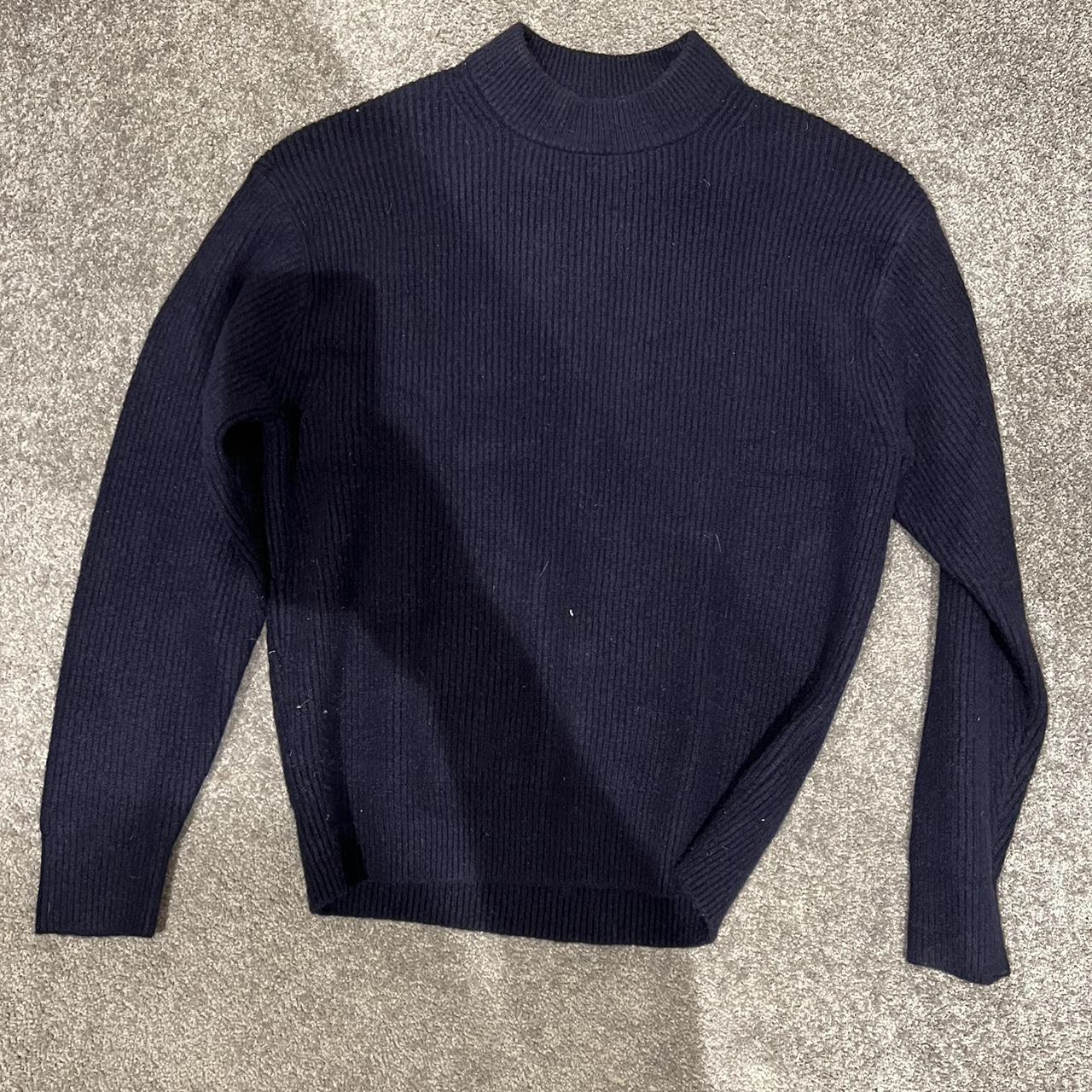 Uniqlo mock neck sweater Black/navy colour Like... - Depop