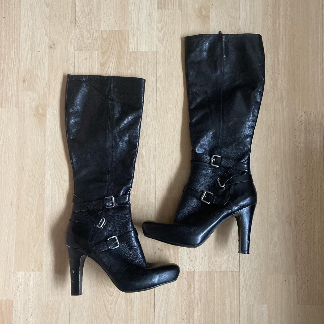 Vintage knee high boots with buckle detail Perfect... - Depop