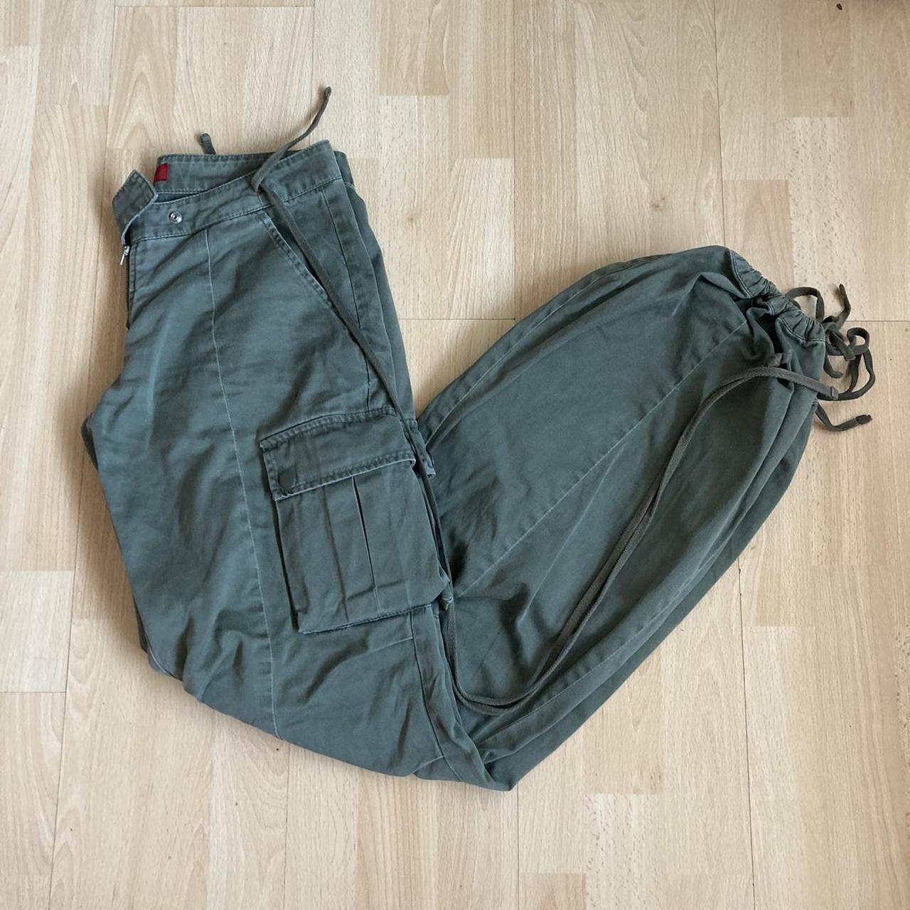 Miss Sixty khaki parachute pants / cargo... Depop