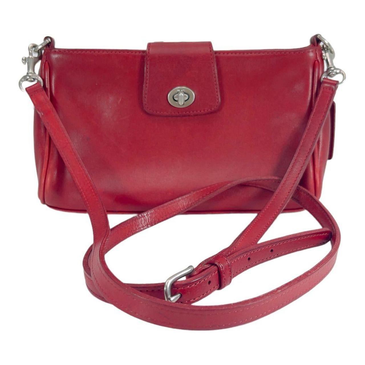 Vintage Coach Red Crossbody Purse Style 9154 Handbag... - Depop