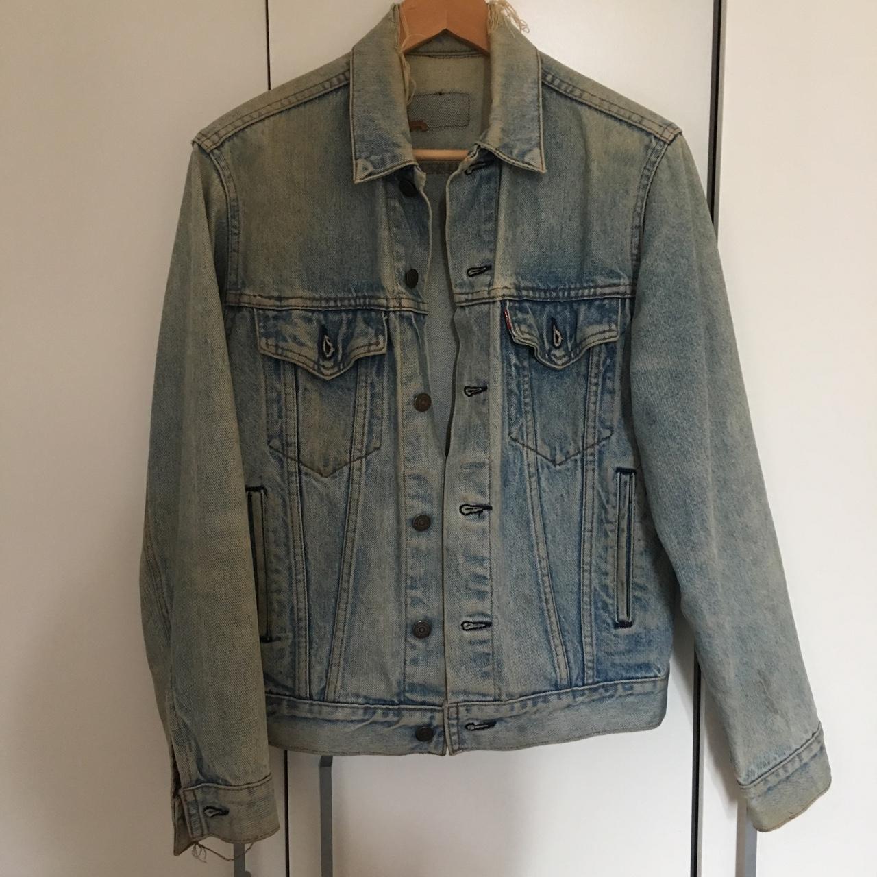 Levi jacket - distressed denim. Collar is torn but... - Depop