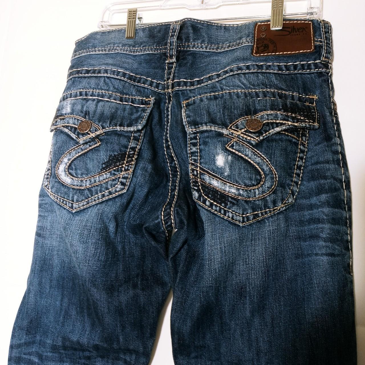 Men's Silver Distressed Denim Zac Flap W31/L34; much... - Depop