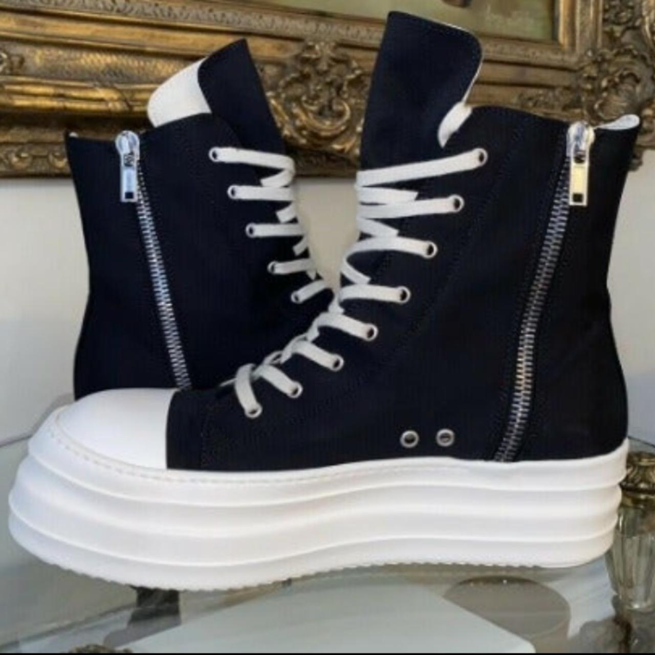 Rick Owens DRKSHDW Canvas Double Bumper Ramones... - Depop