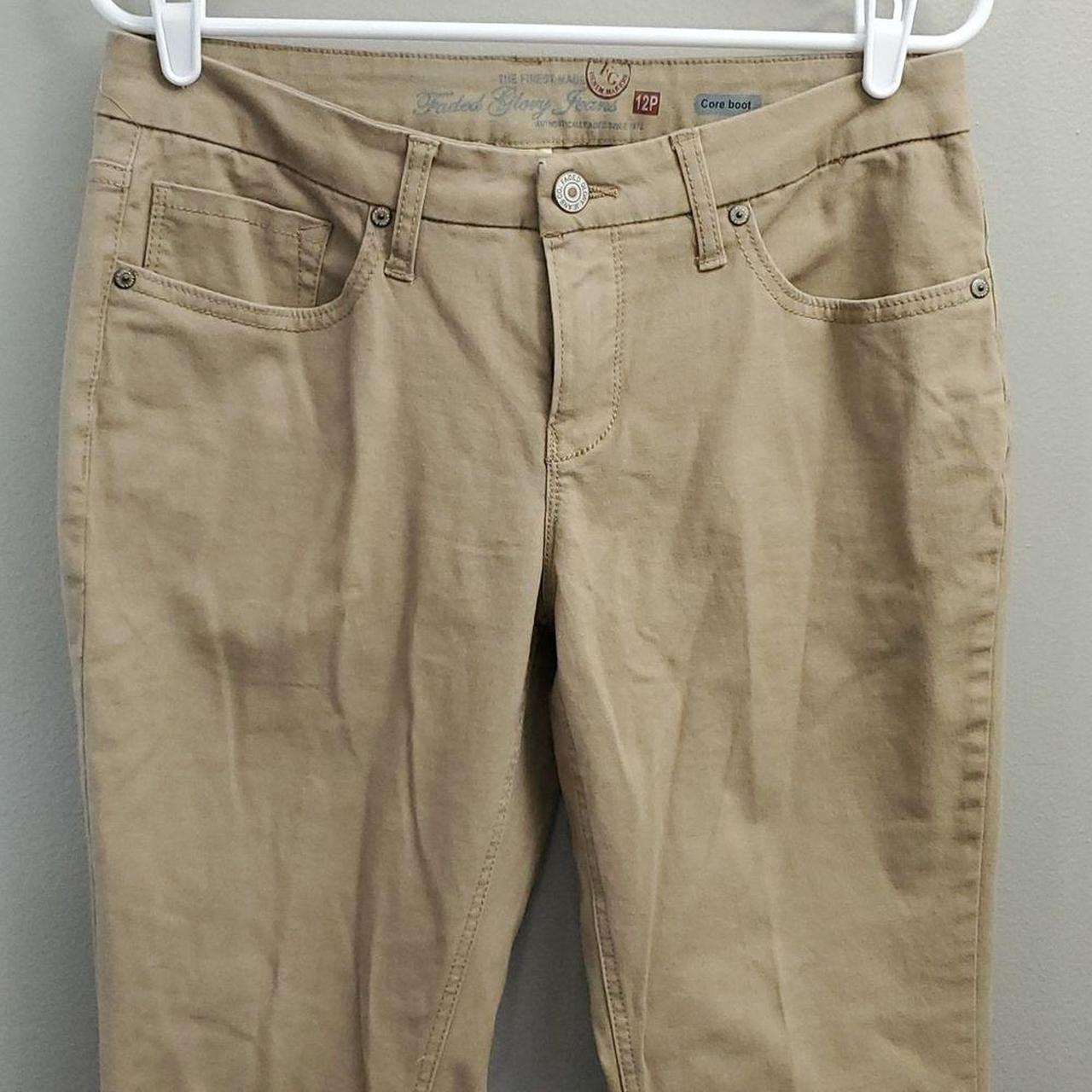 Faded Glory Khaki Denim Core Boot Pants Sz... - Depop