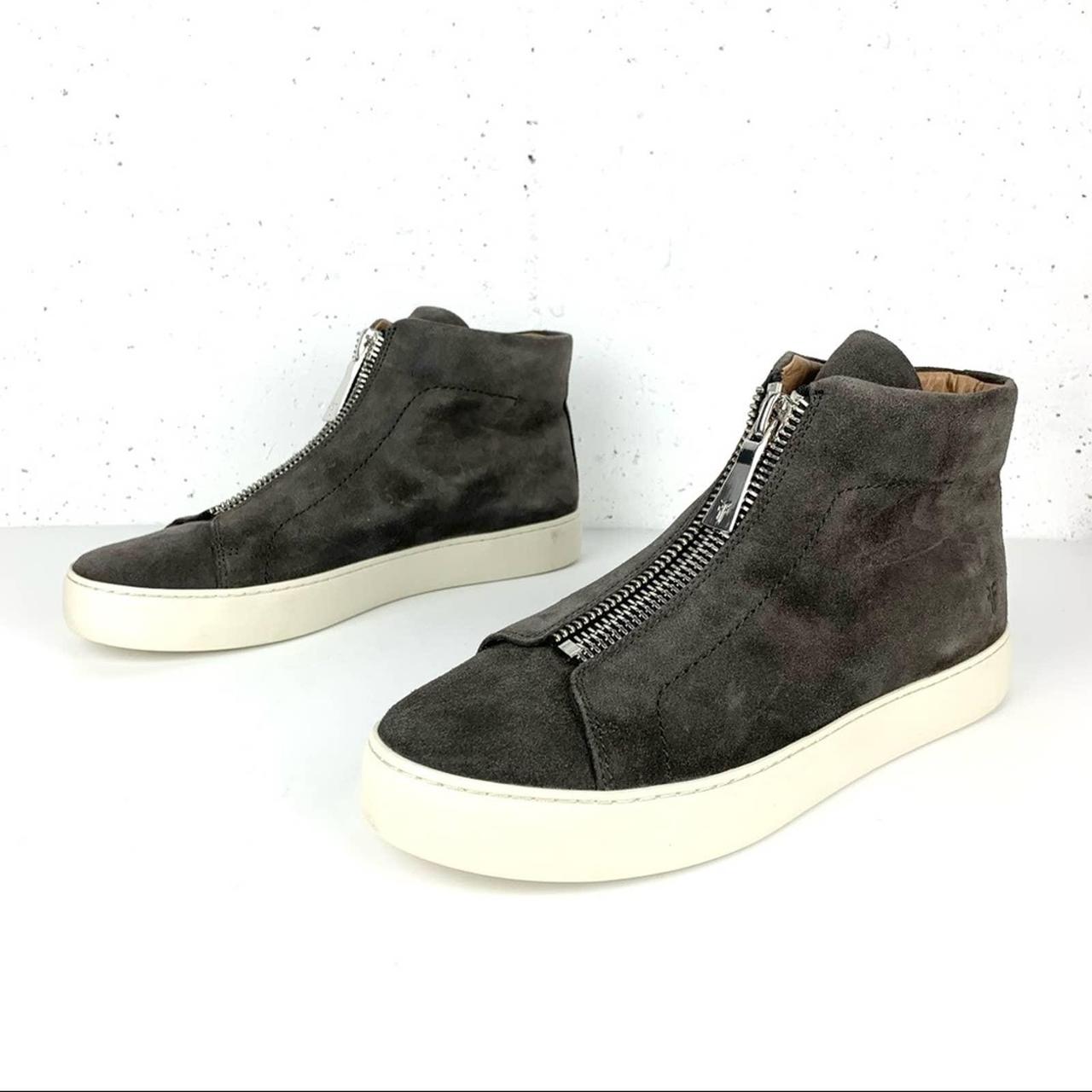 frye front zip high top sneakers