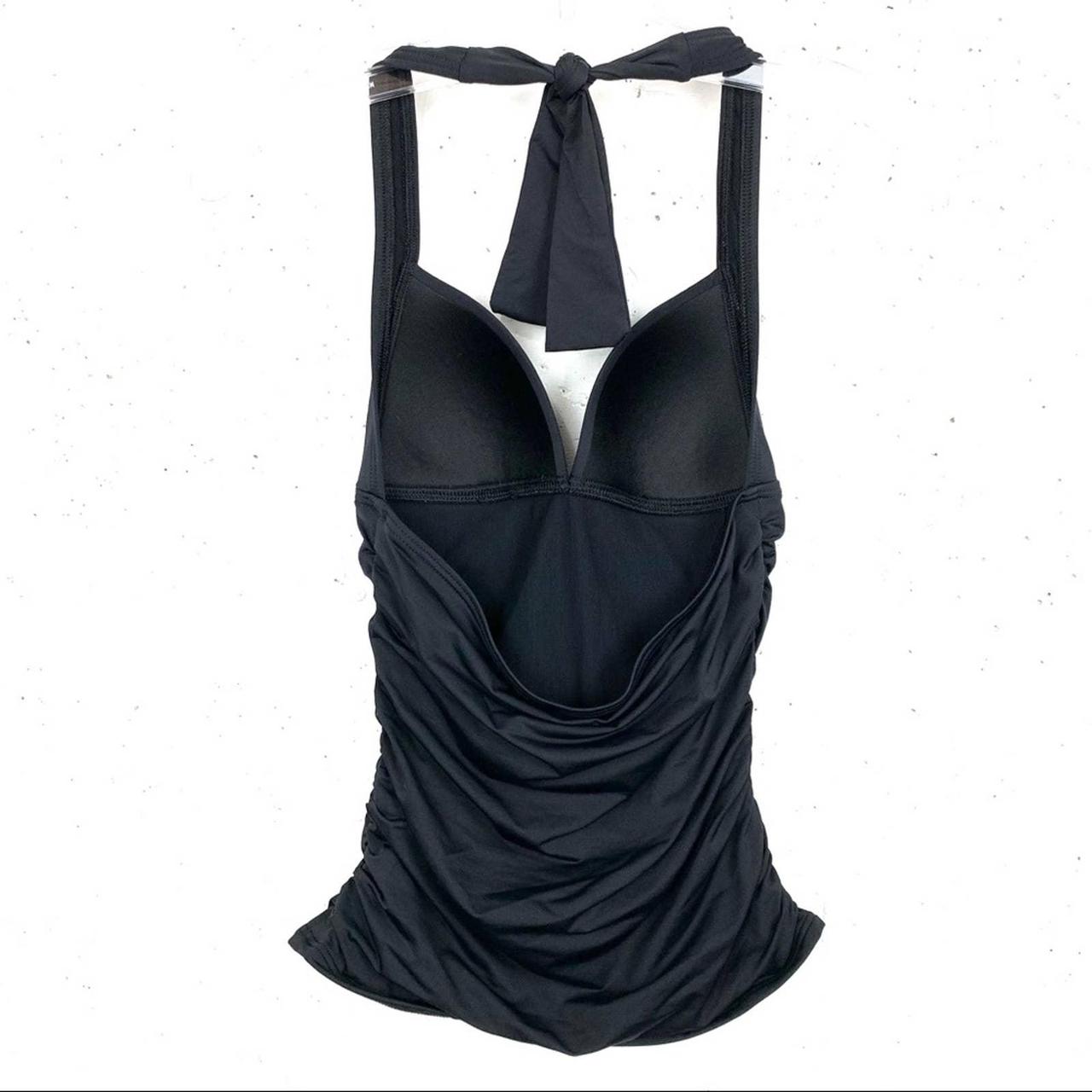 Tommy Bahama Pearl Halter Tankini Swimsuit Top Black... Depop