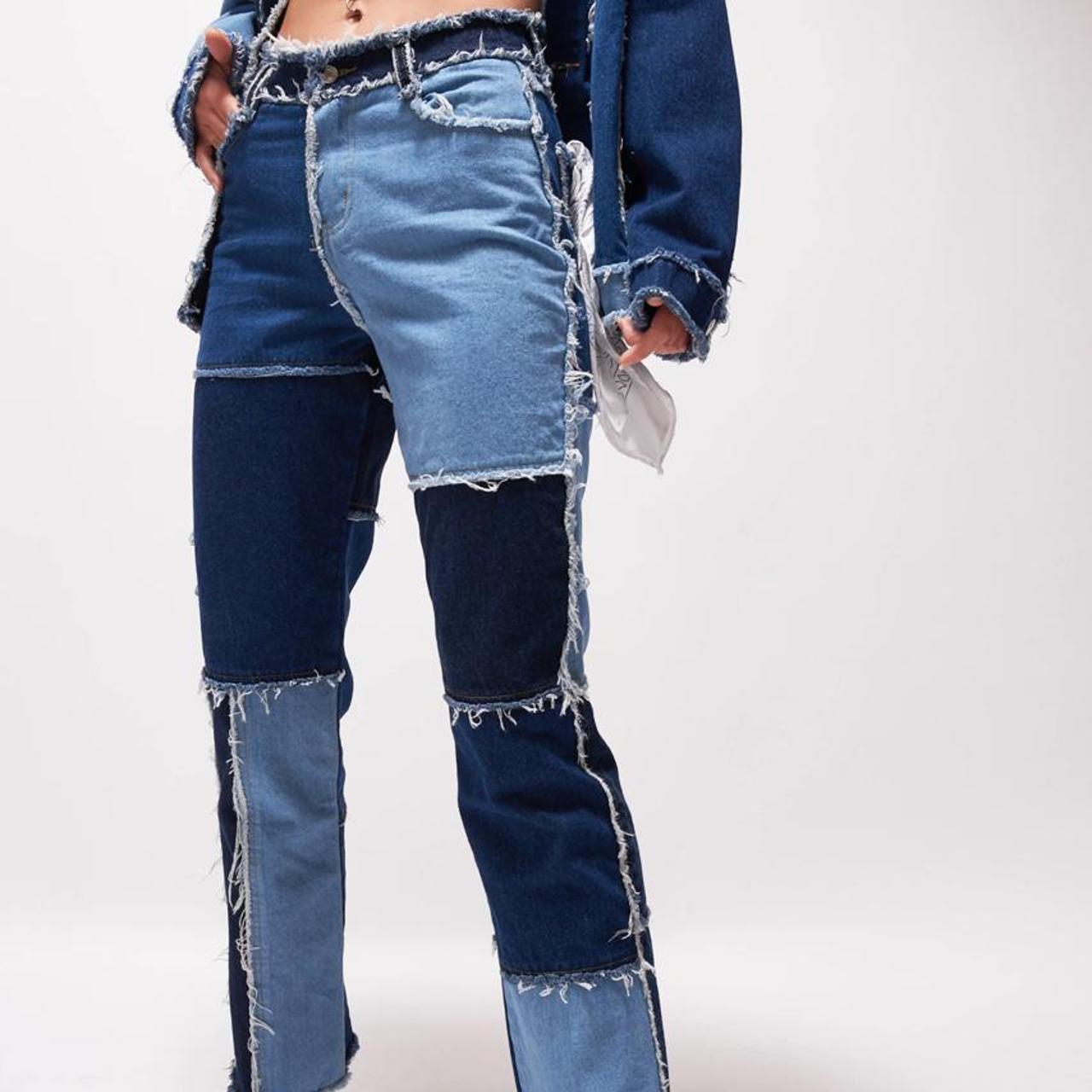 Jaded London patchwork jeans, only been worn a... Depop