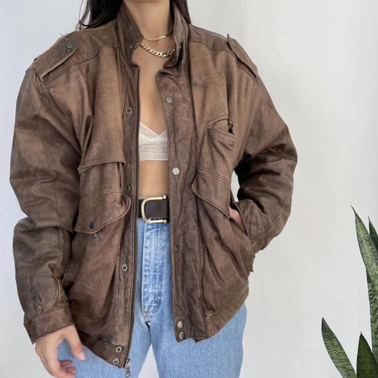 depop leather jacket