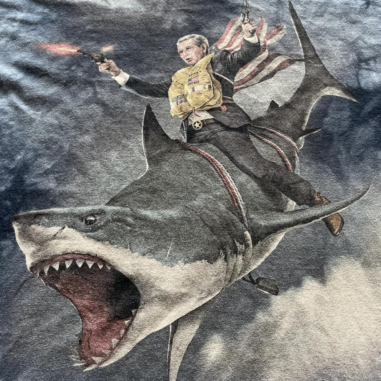 ‼️FREE SHIPPING‼️ George Bush riding a shark, made by... - Depop