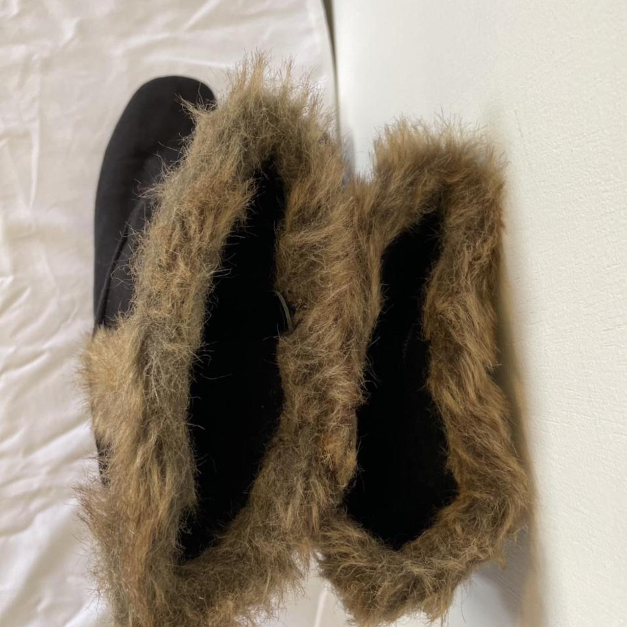 Bakers Black suede and rabbit fur boots. Size: - Depop