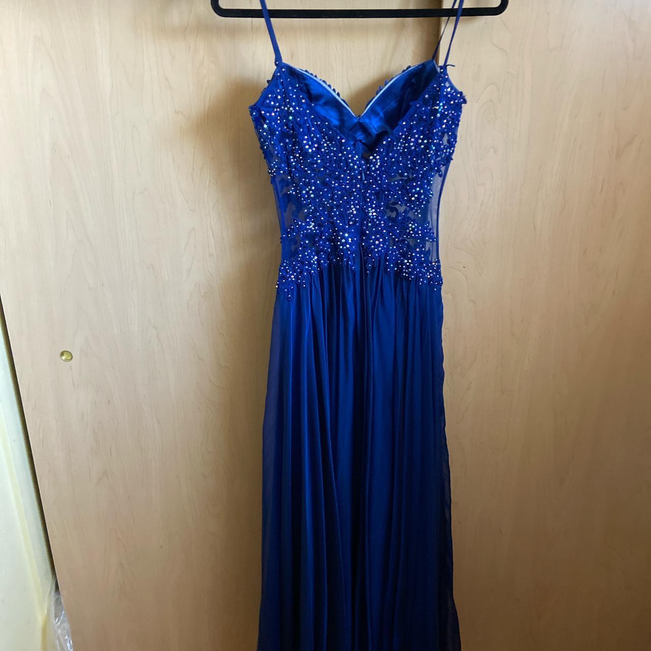 Women's Blue and Silver Dress | Depop