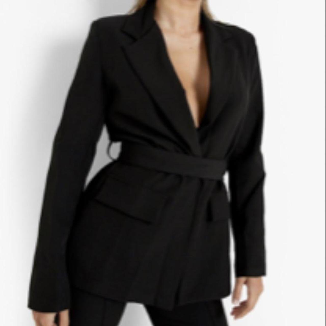 Boohoo Women's Black Coat Depop