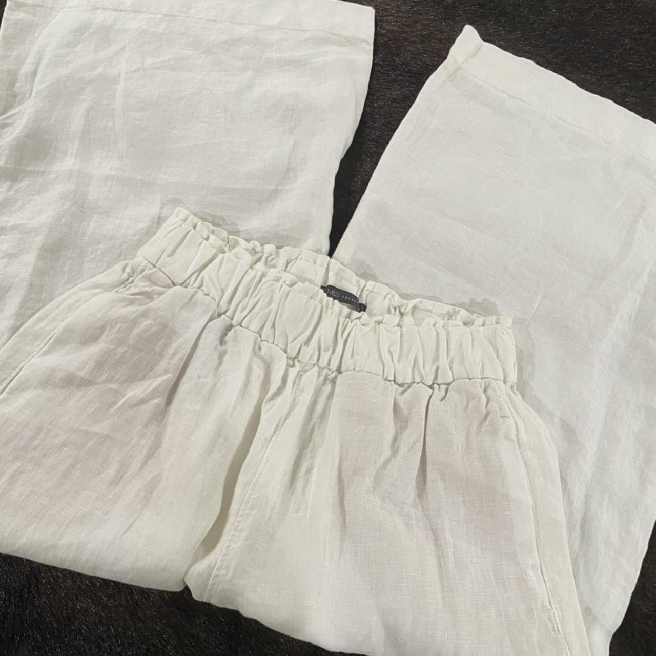 Marks & Spencer Women's White Trousers | Depop