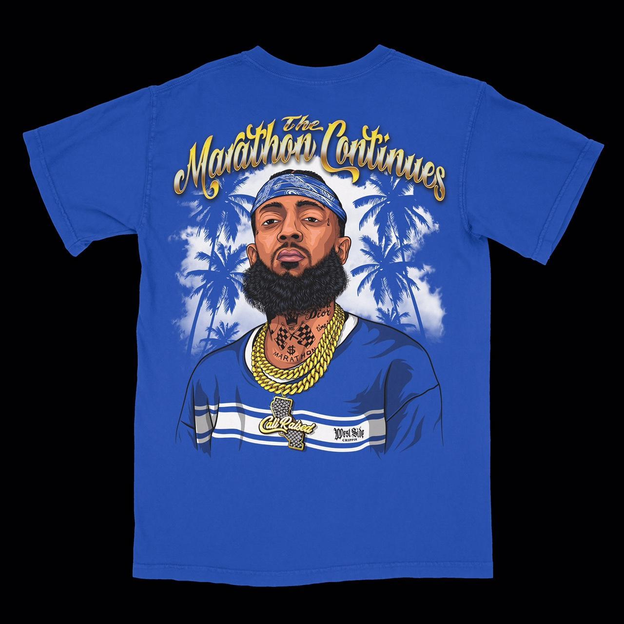 Blue nipsey hussle sales shirt