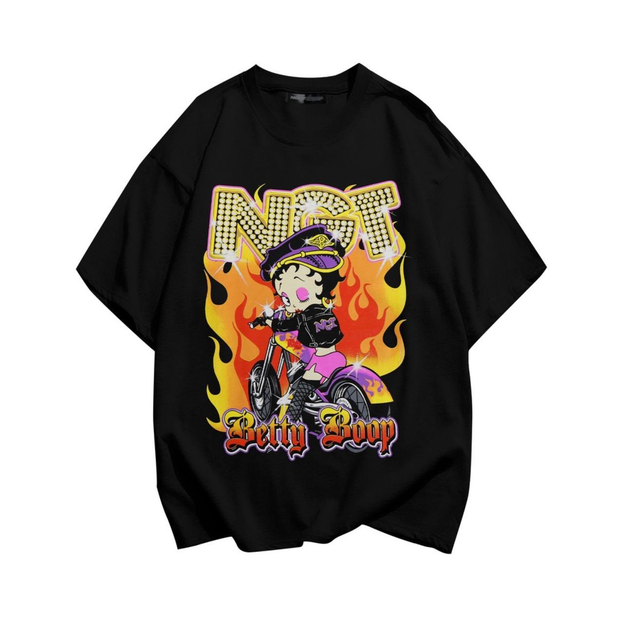 Naughty Oversize Betty Boop BLACK Secondhand... - Depop