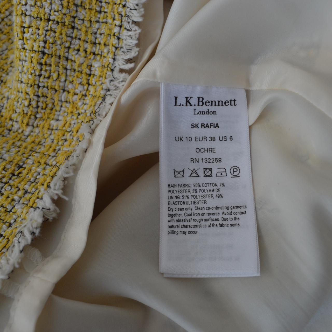 L.K. Bennett Women's Yellow and White Skirt (4)