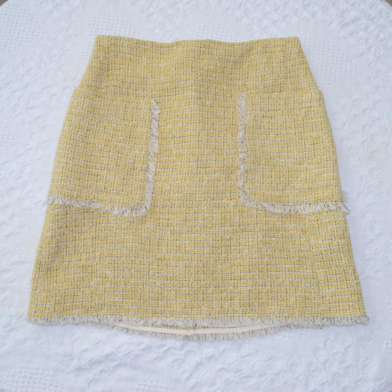 L.K. Bennett Women's Yellow and White Skirt