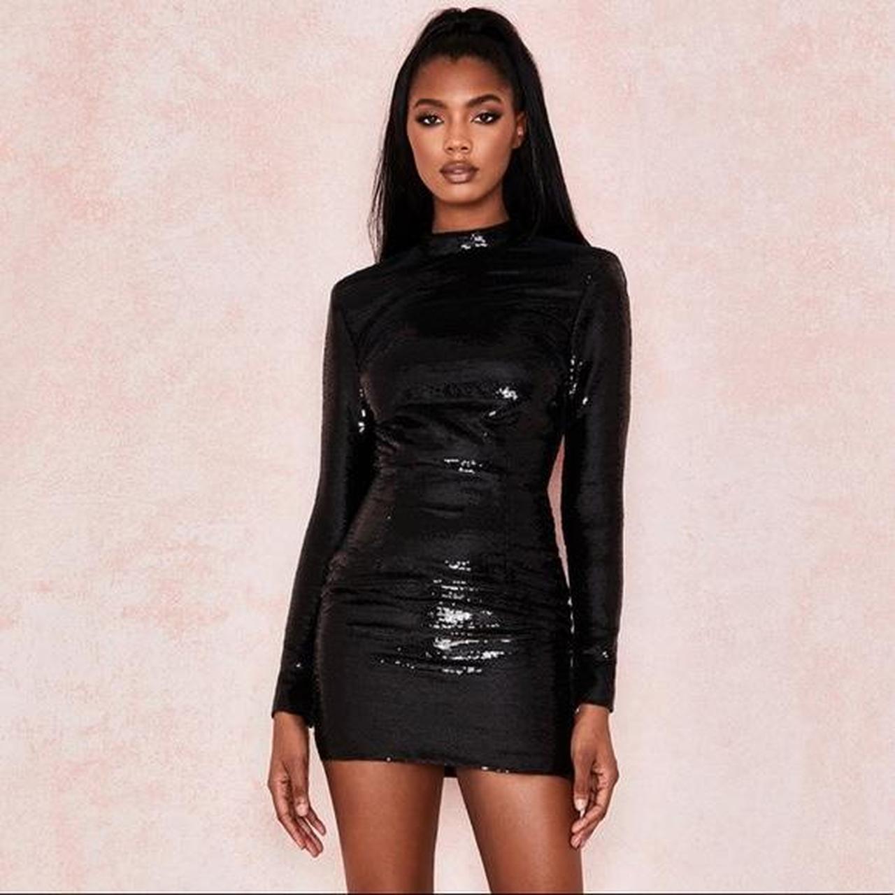 house of cb black sequin dress