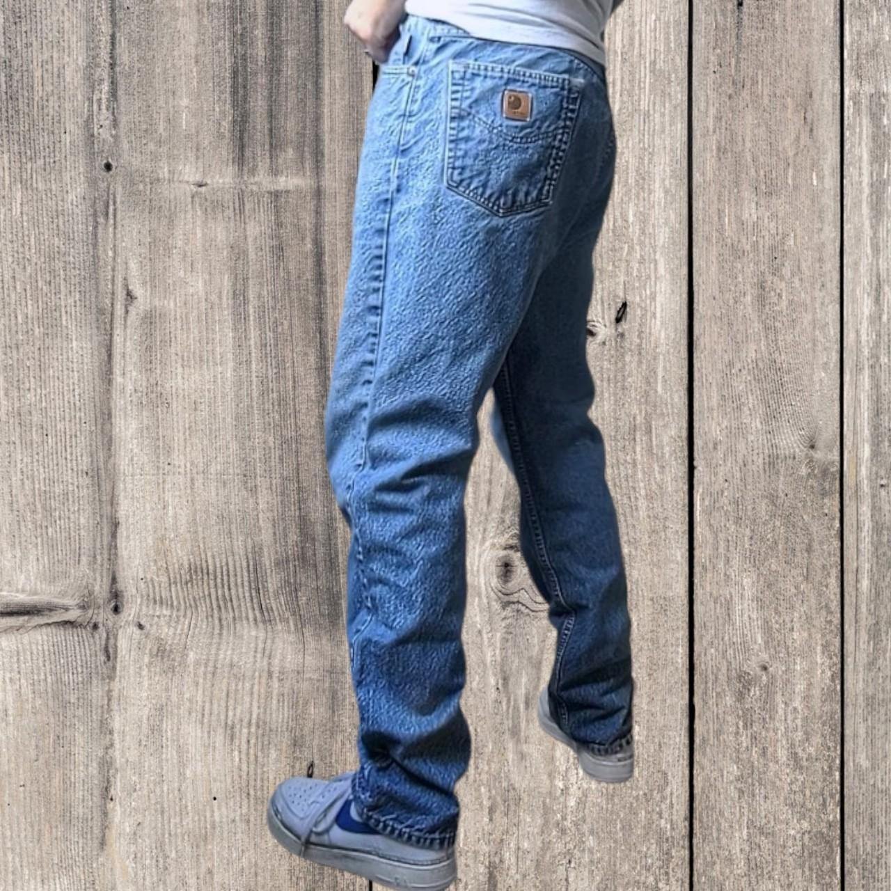 Vintage Carhartt workwear jeans in a lovely deep... Depop