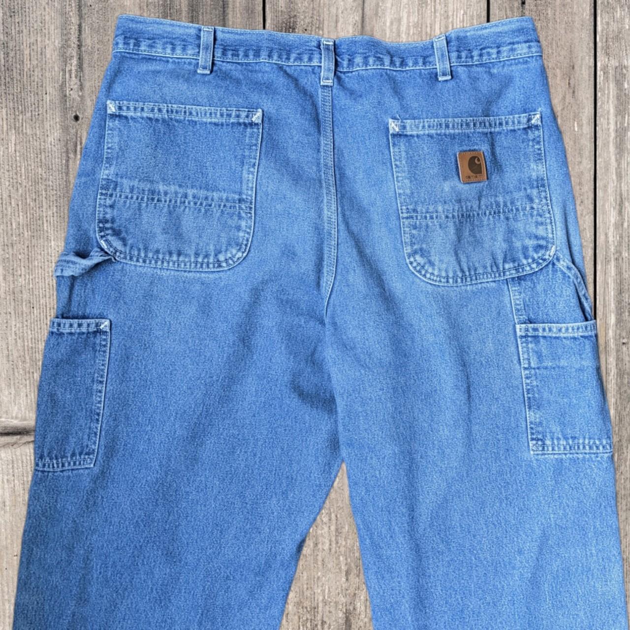 Vintage Carhartt carpenter style jeans in blue... - Depop