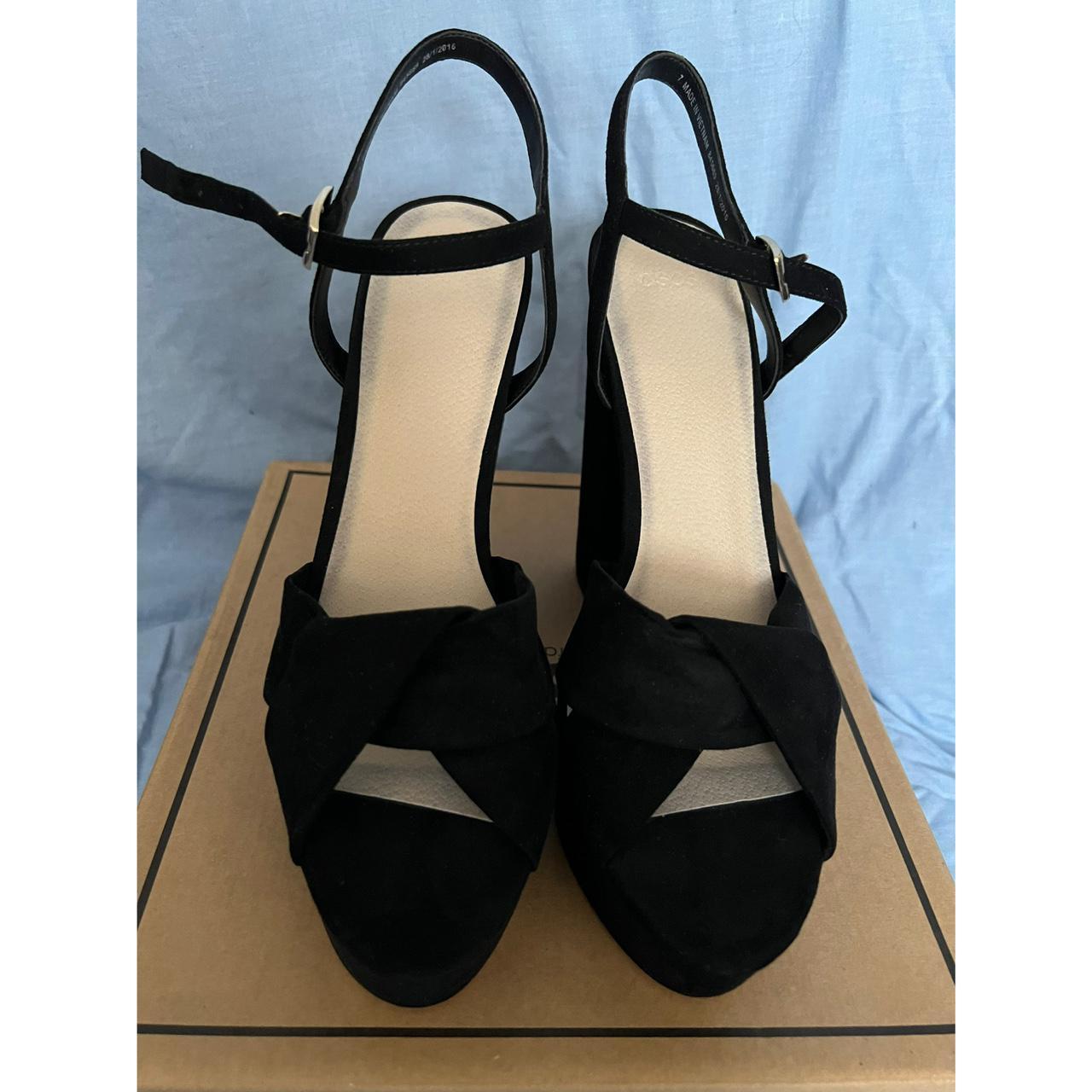 Asos Hot Springs Platform Sandals in Black Black... - Depop