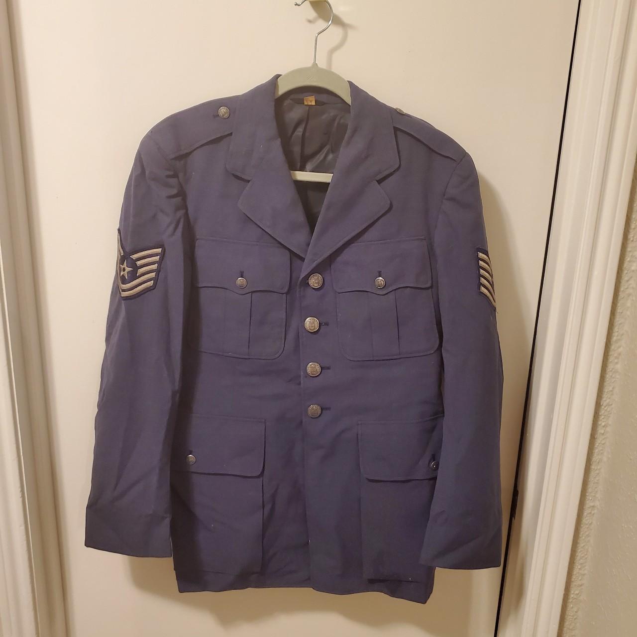 Airforce Blue Wool Coat 38 R. Original Buttons. A... - Depop