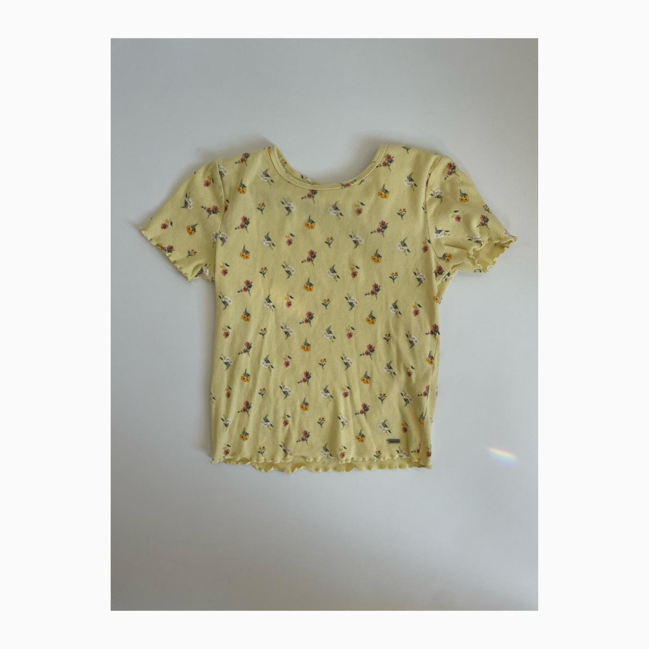 XS, ‘Hollister’, Soft Girl Aesthetic, Yellow with... - Depop