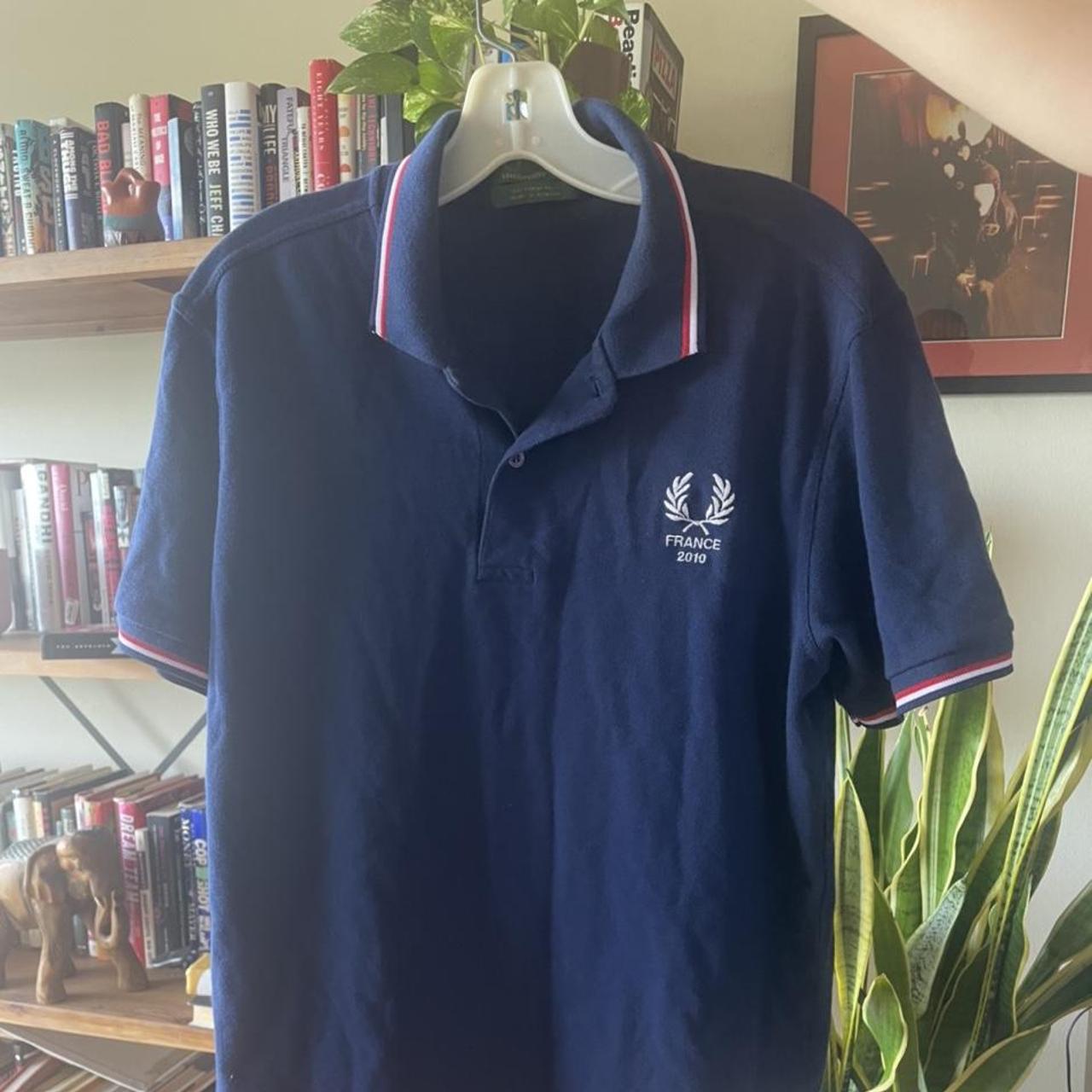Fred Perry Men's Navy and Red Polo-shirts