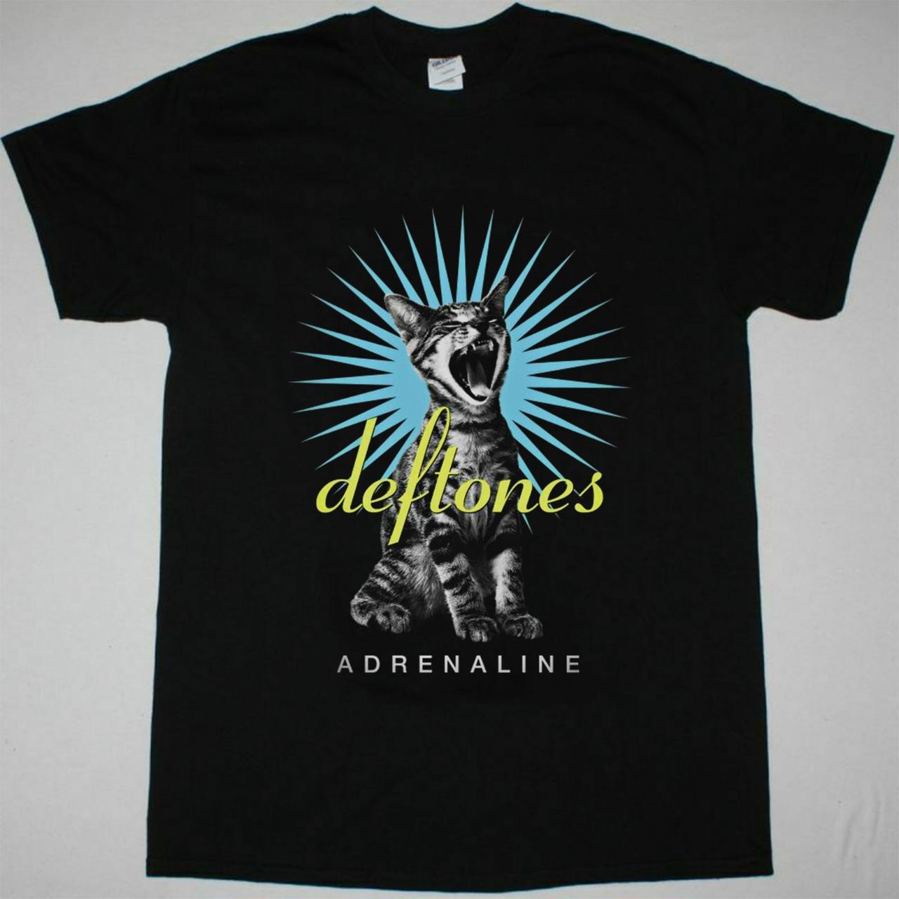 Deftones Adrenaline Cat Black T-Shirt Vintage... - Depop