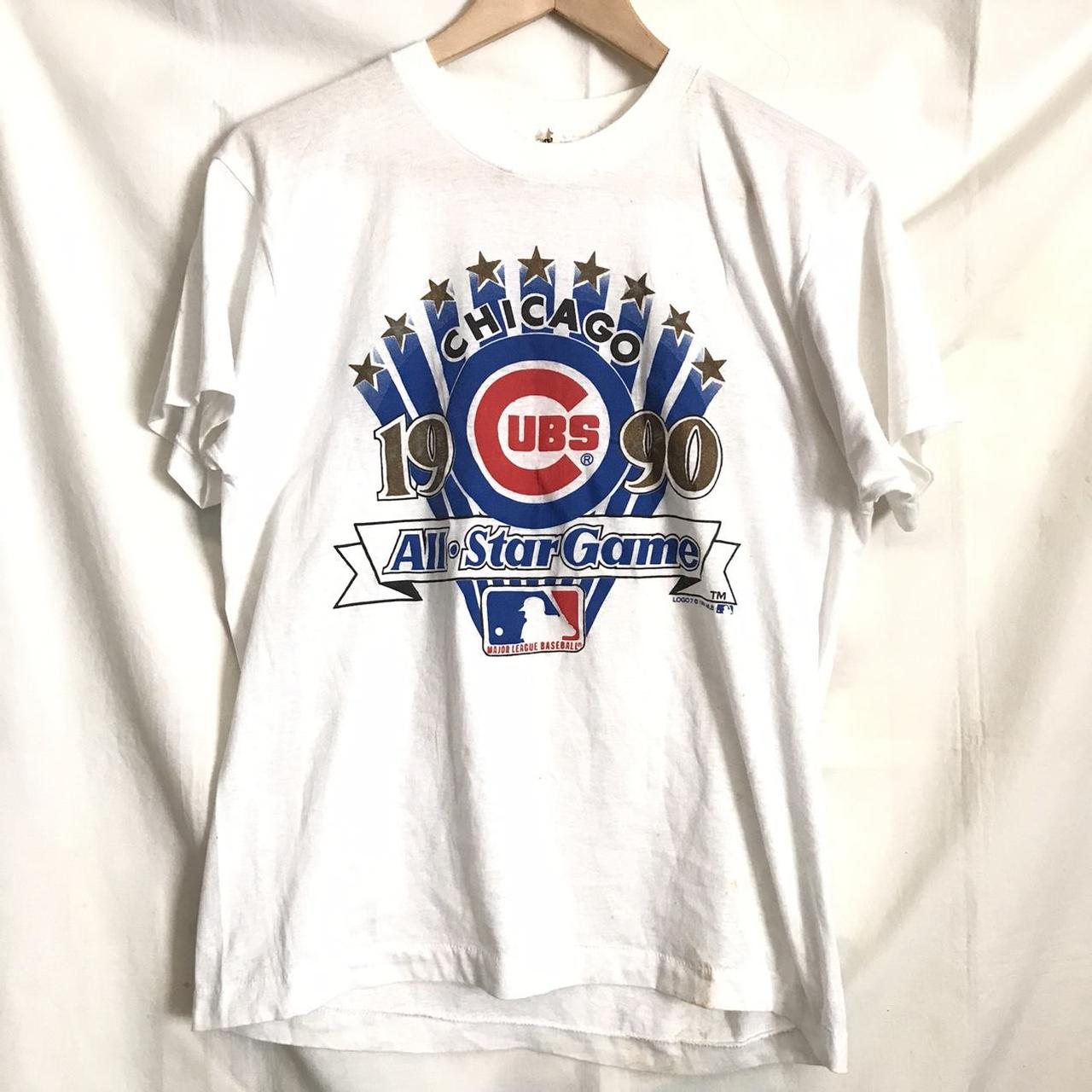 Vintage MLB Chicago Cubs Logo T-Shirt, Chicago Cubs - Depop