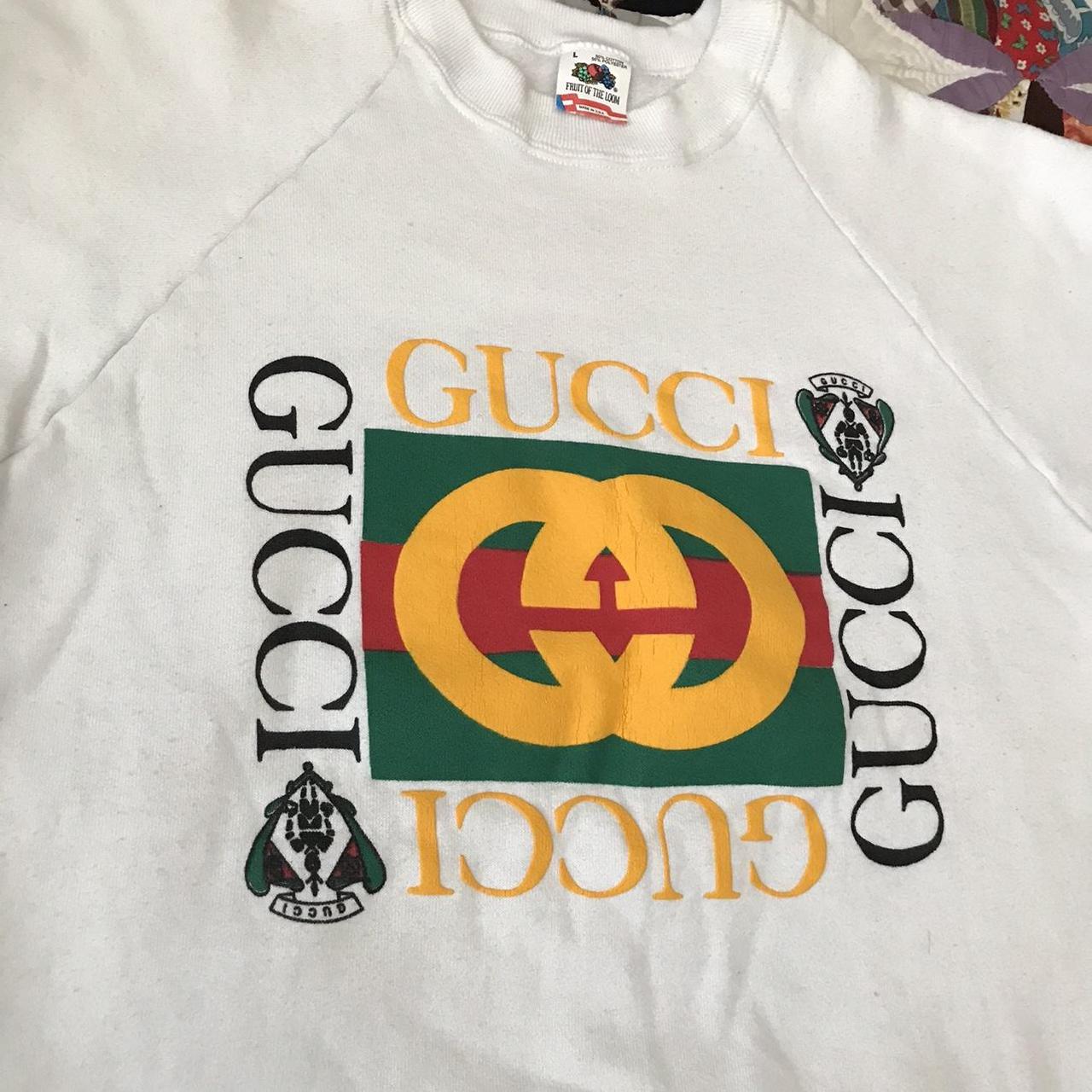 Vintage GUCCI Sweatshirt 90s boot Puff print In Depop