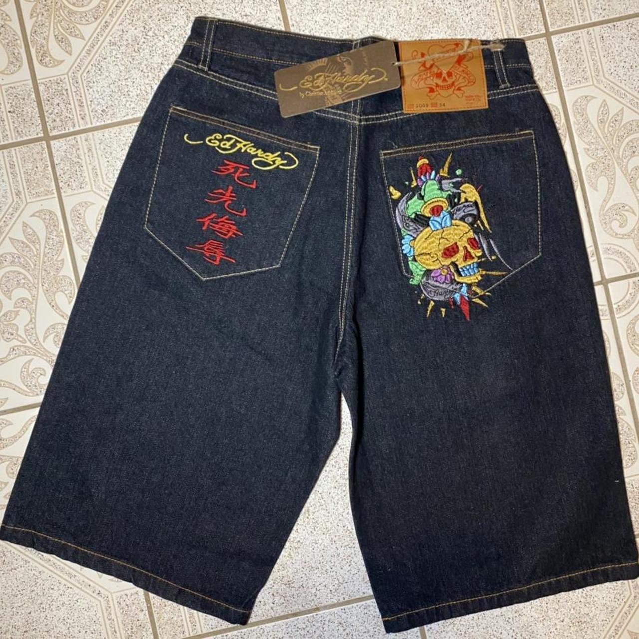 ed hardy jean shorts