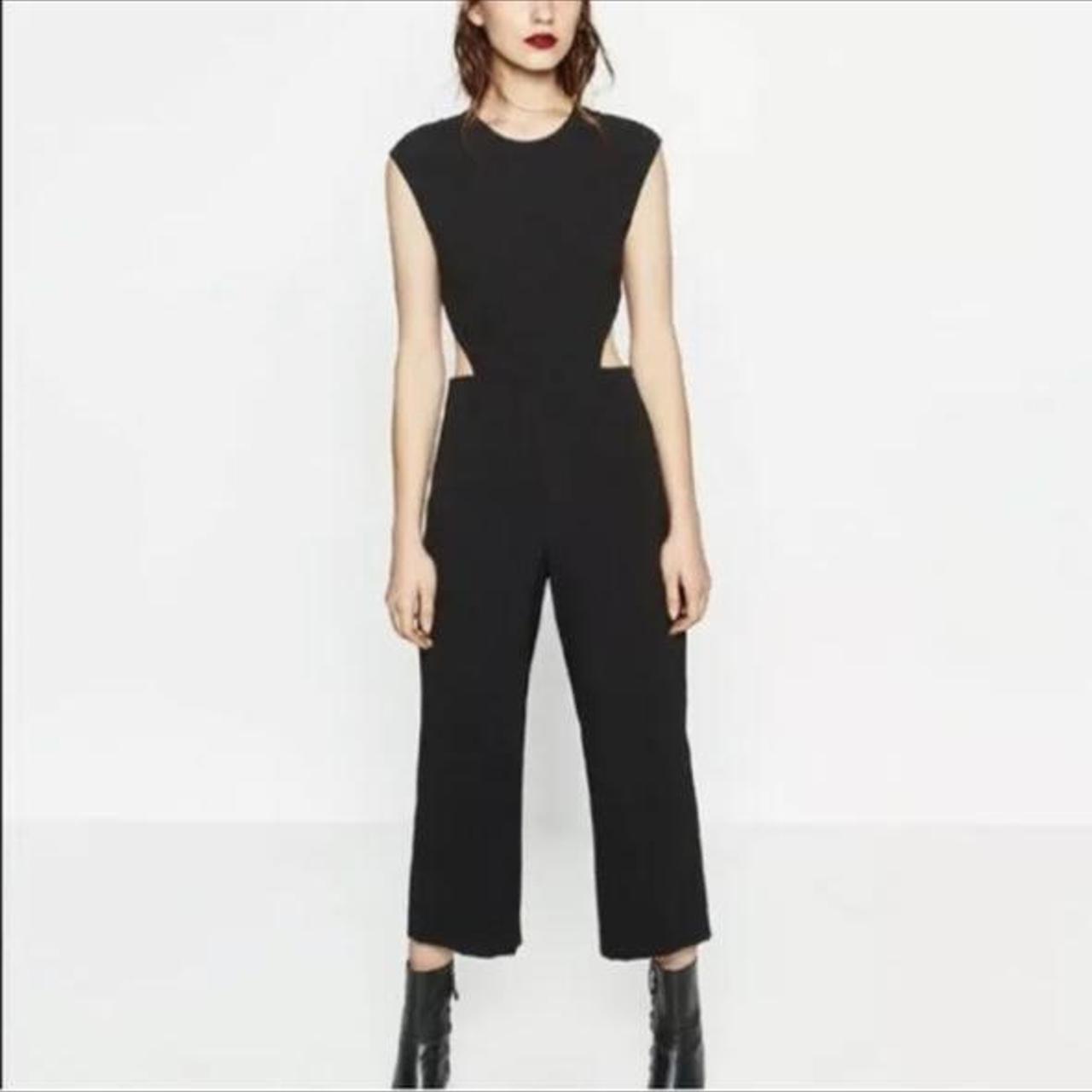 black cut out jumpsuit zara