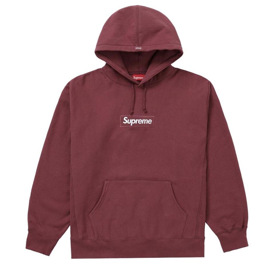 Burgundy discount supreme hoodie