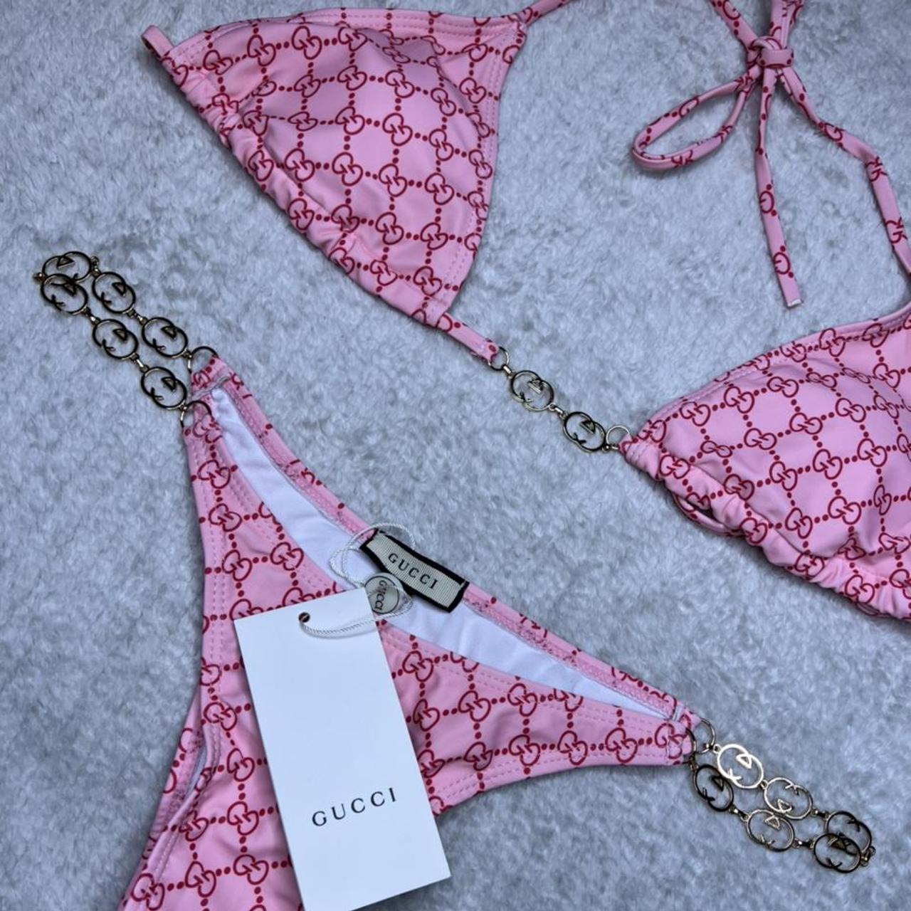 gucci bathing suit pink 2 piece