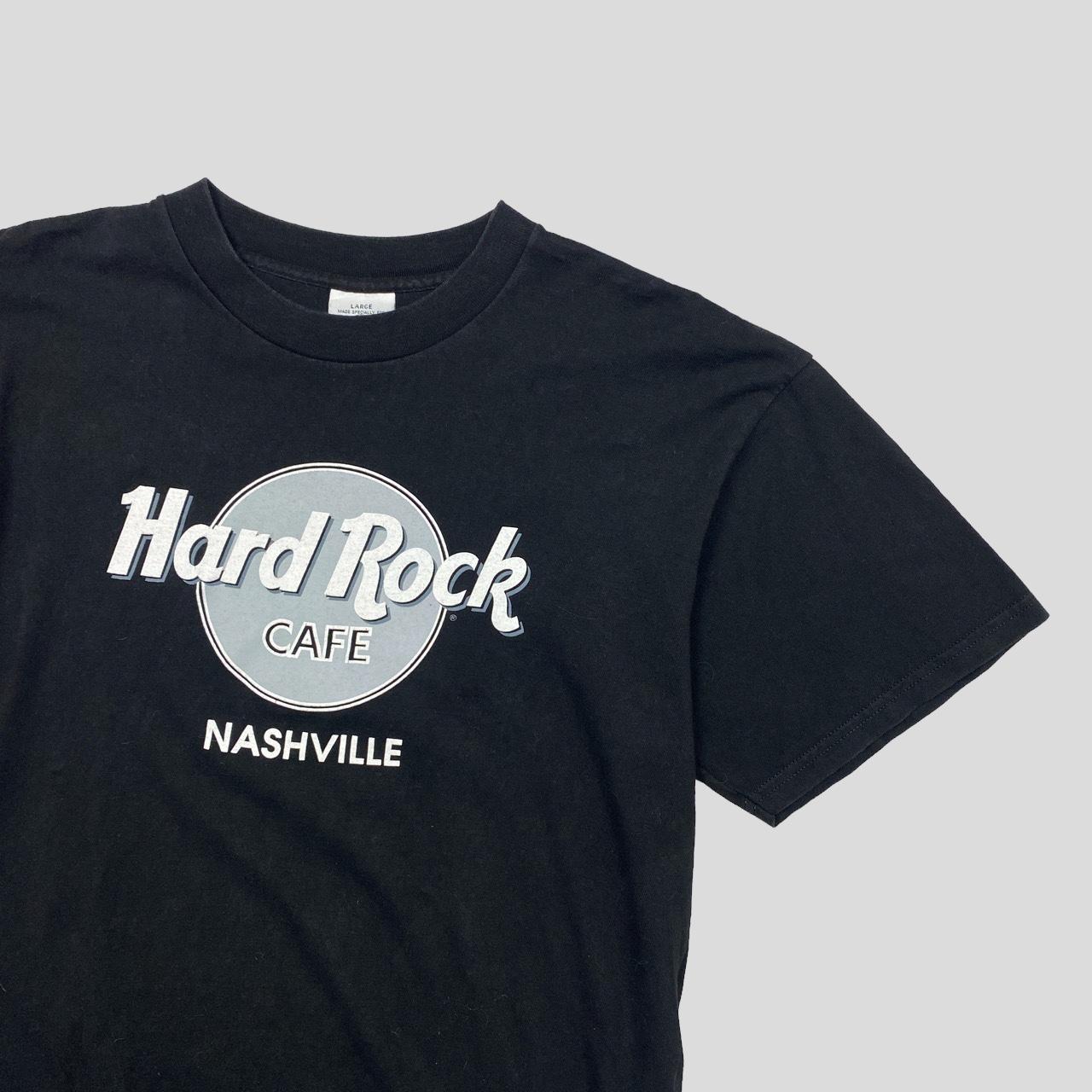 Hard Rock Cafe Men's Black and White Tshirt Depop