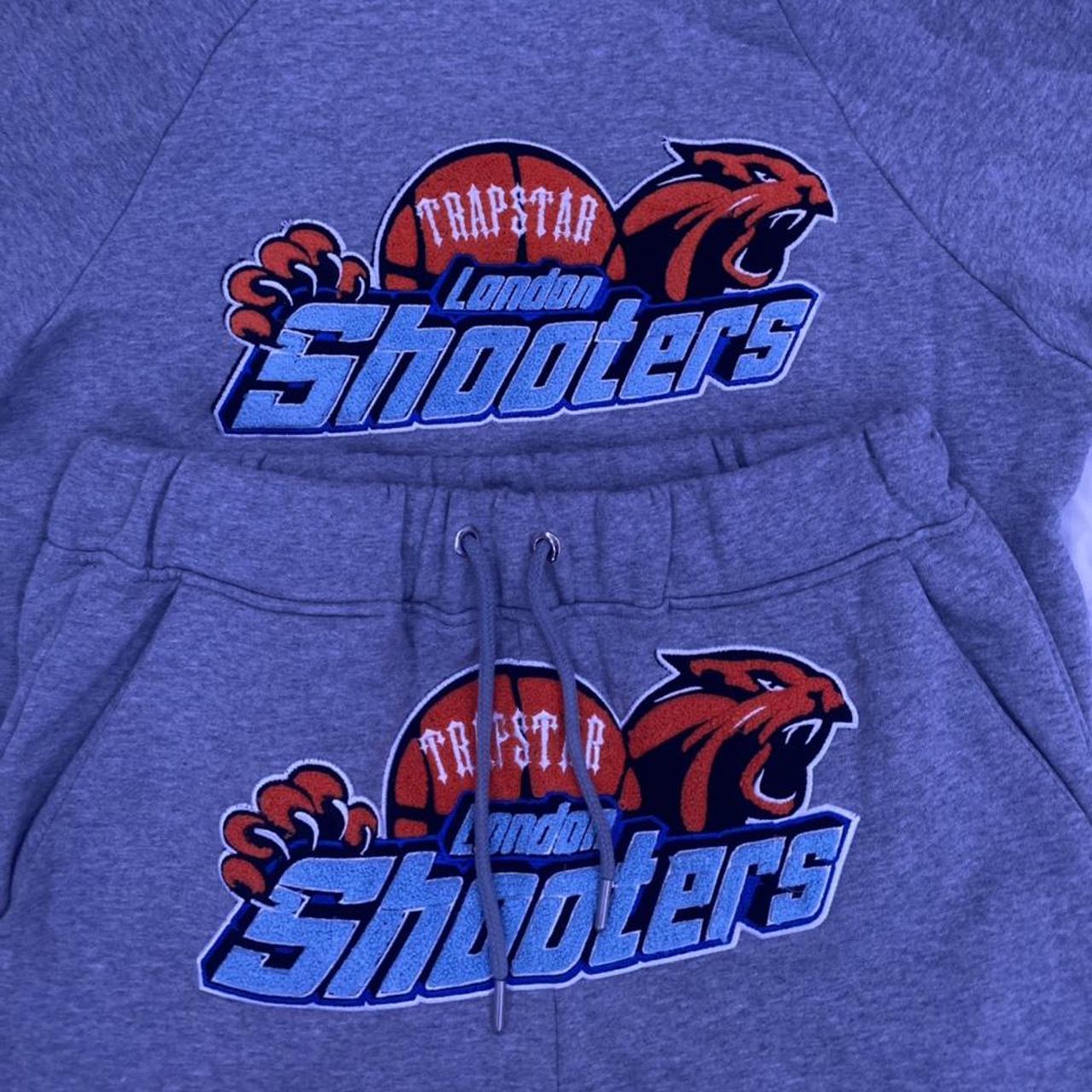 Trapstar Men's Grey and Orange Hoodie Depop