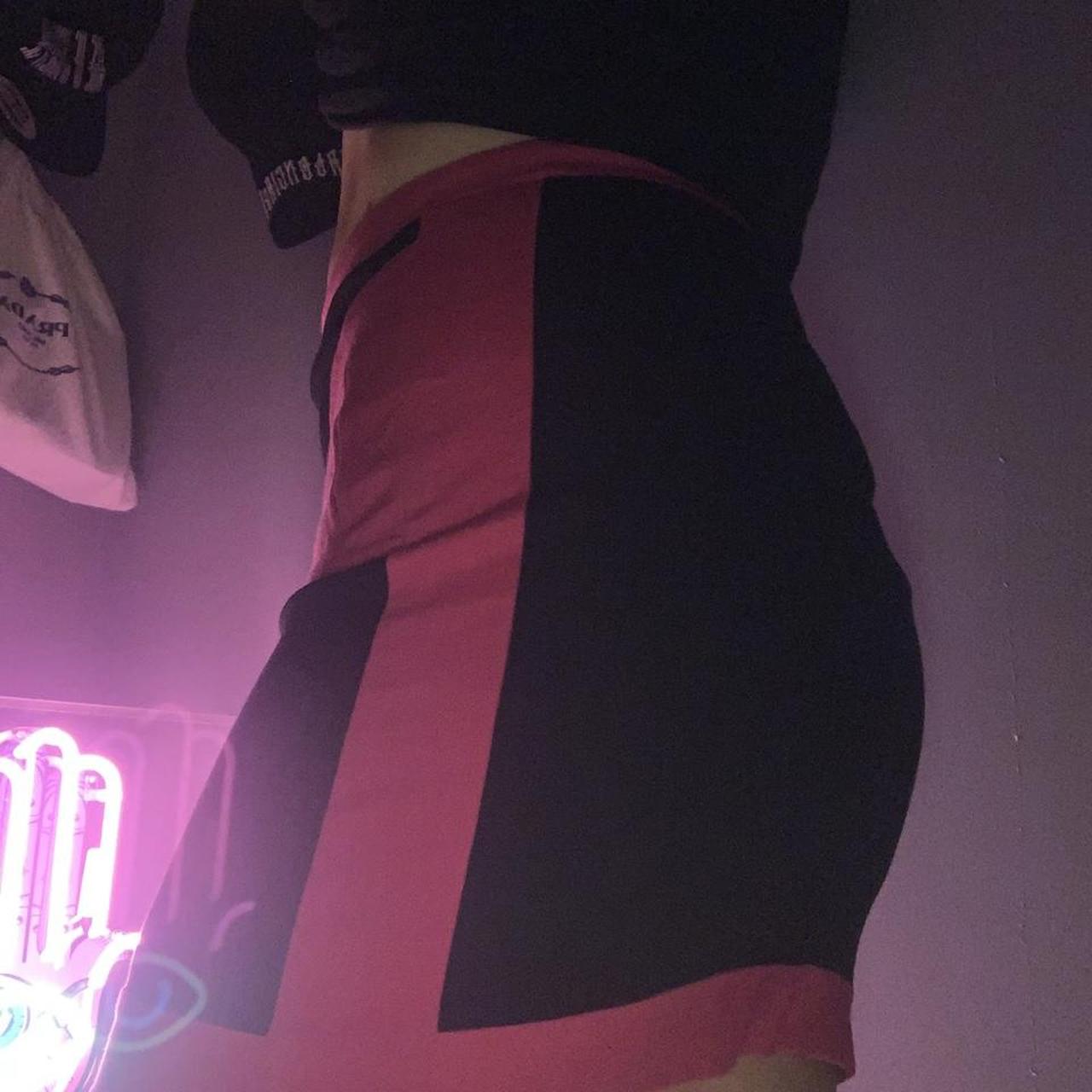 Pink and black mini skirt it's giving #thesimplelife... - Depop