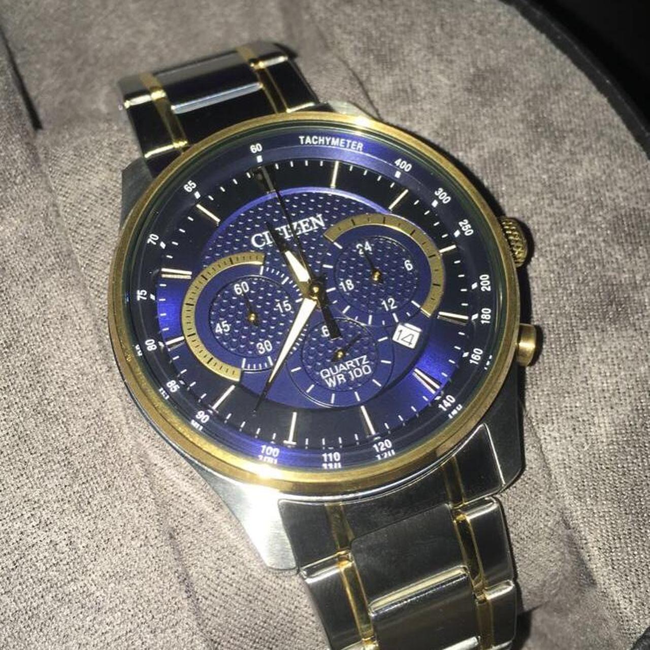 Men's Gold and Silver Watch Depop