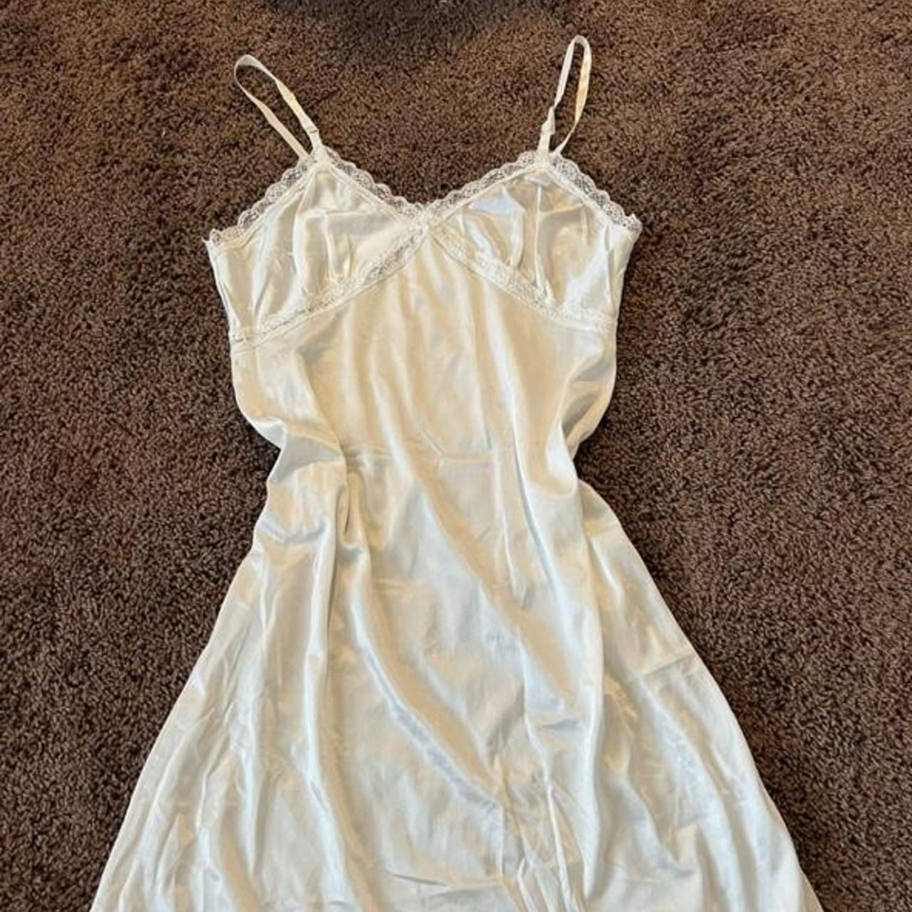 super sweet true vintage white slip dress! the lace... Depop