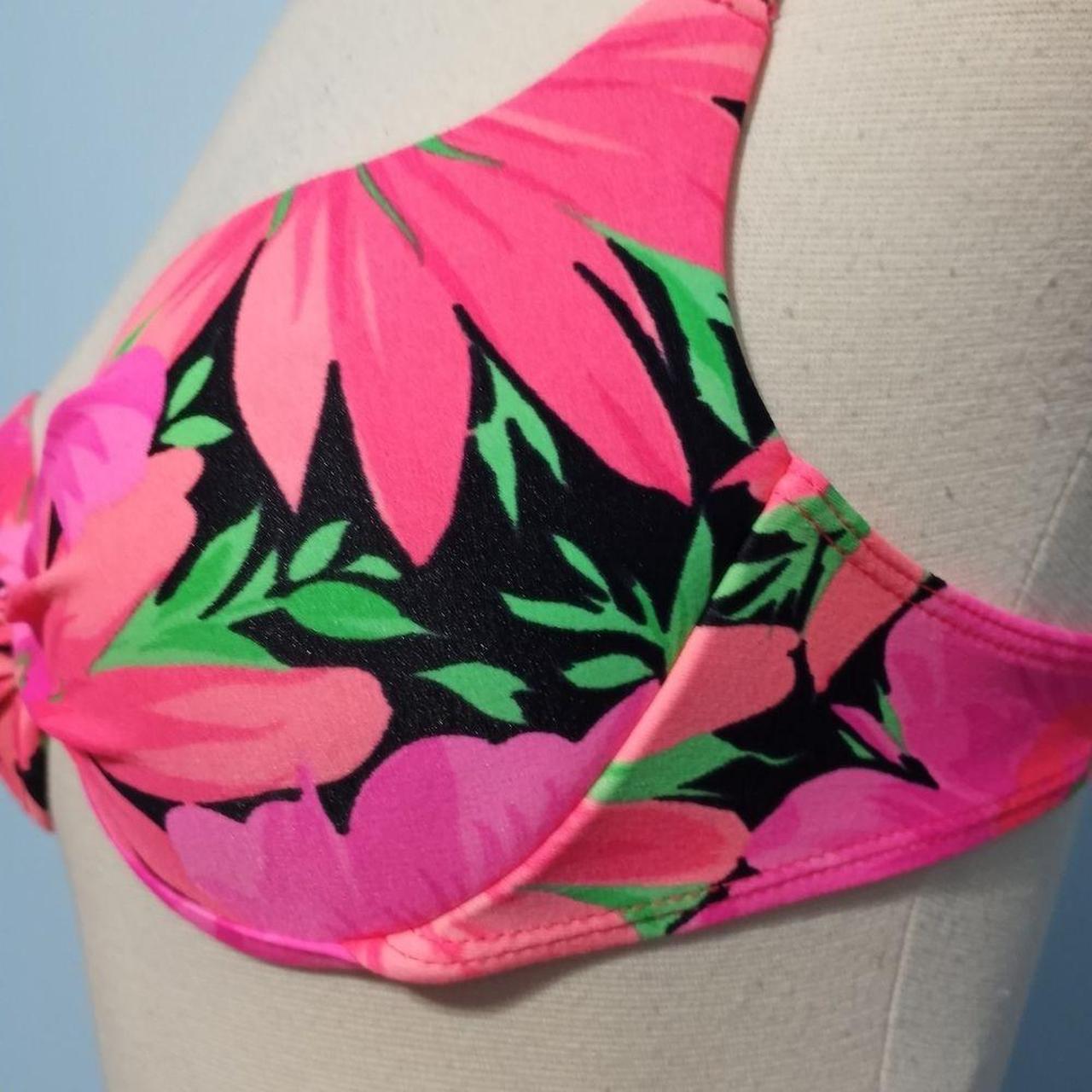 LA BLANCA hot pink Floral print 2 piece swimsuit
