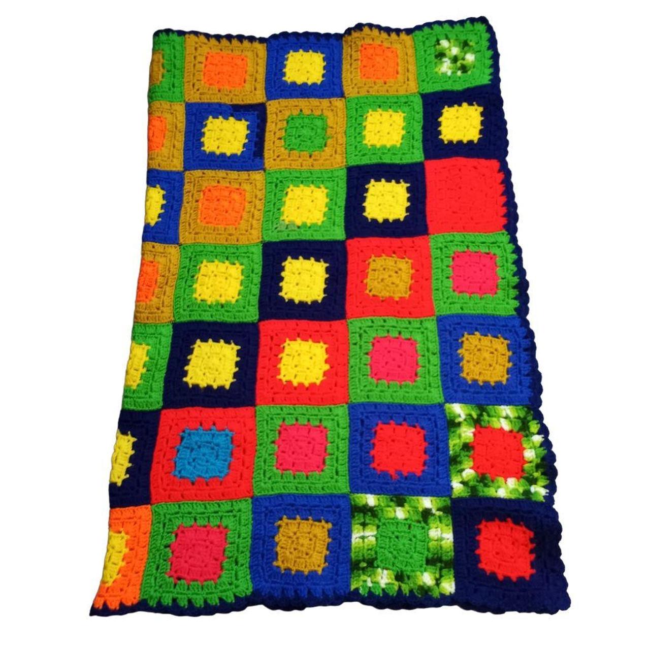 granny-square-blanket-rainbow-vintage-size-59-45-5-depop