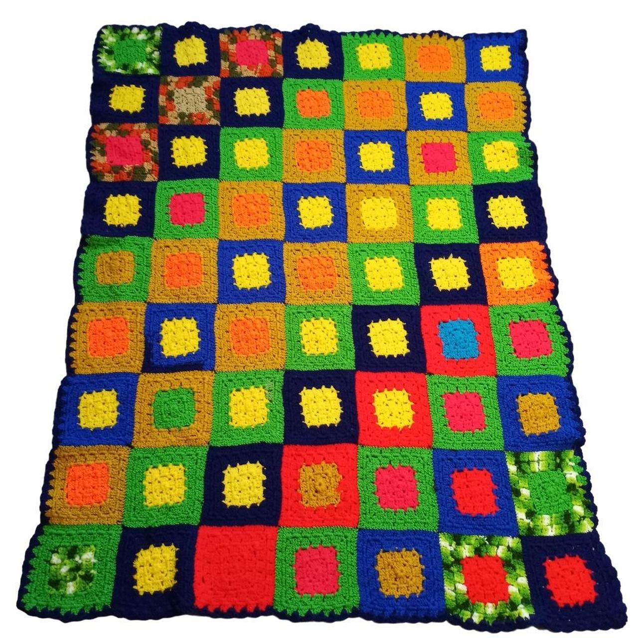 Granny Square Blanket Rainbow Vintage Size 59 45 5 Depop Granny Square Blanket Rainbow Vintage Size 59 45 5 Depop