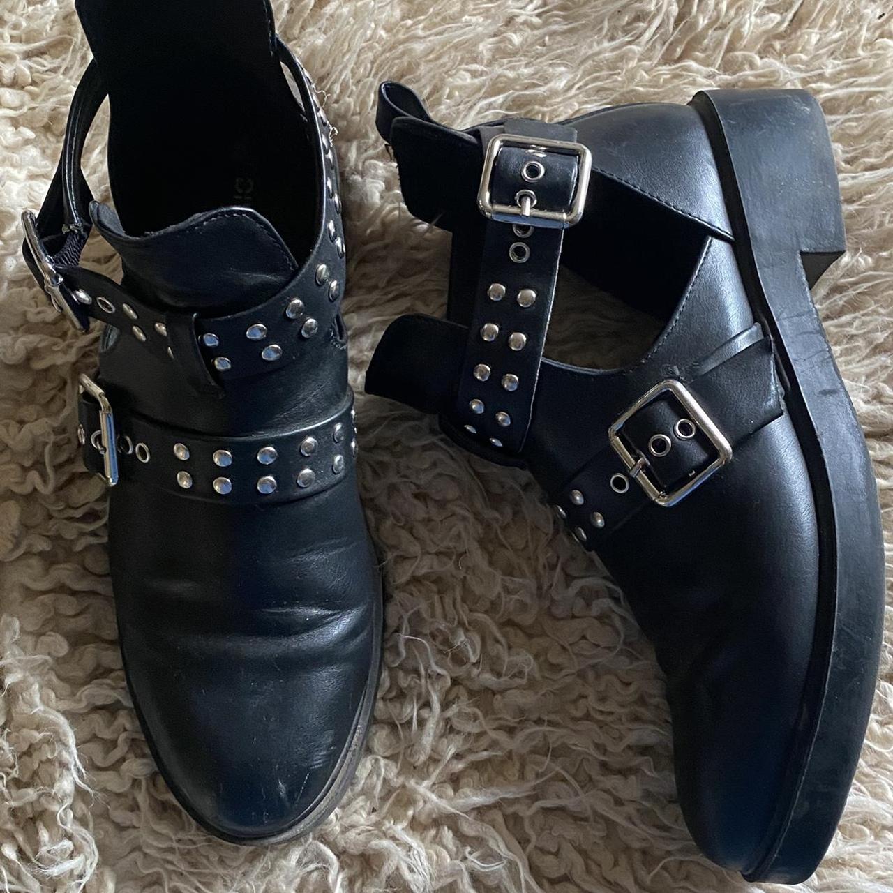 Target Women's Black and Silver Boots Depop